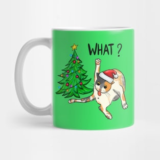 What? Funny Christmas Cat Mug